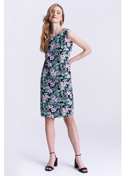 Sukienka z tropikalnym nadrukiem ze sklepu Greenpoint.pl w kategorii Sukienki - zdjęcie 157513722