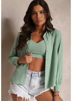 Zielona Koszula z Topem z Wiskozy Angellisa ze sklepu Renee odzież w kategorii Koszule damskie - zdjęcie 157514900