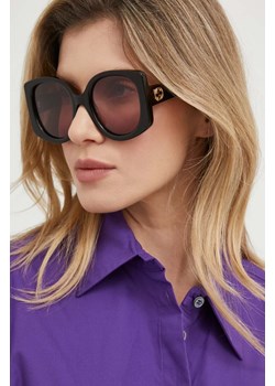 Gucci okulary przeciwsłoneczne damskie kolor brązowy ze sklepu ANSWEAR.com w kategorii Okulary przeciwsłoneczne damskie - zdjęcie 157528904