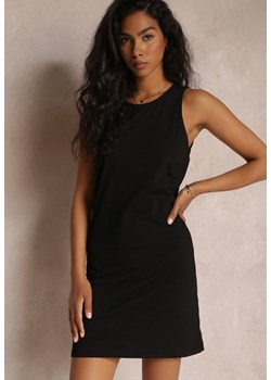 Czarna Bawełniana Sukienka Mini o Dopasowanym Fasonie Leamisia ze sklepu Renee odzież w kategorii Sukienki - zdjęcie 157540054