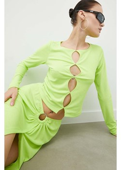 Résumé bluzka damska kolor zielony gładka ze sklepu ANSWEAR.com w kategorii Bluzki damskie - zdjęcie 157545584