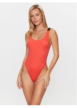 Calvin Klein Swimwear Strój kąpielowy KW0KW01995 Czerwony ze sklepu MODIVO w kategorii Stroje kąpielowe - zdjęcie 157548514