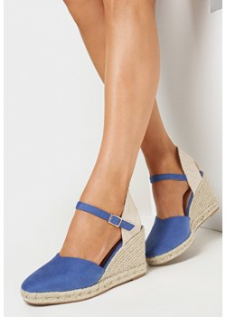 Niebieskie Sandały w Stylu Espadryli na Koturnie Lealanie ze sklepu born2be.pl w kategorii Espadryle damskie - zdjęcie 157550560