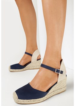 Niebieskie Sandały Espadryle na Plecionym Koturnie ze Sprzączką Silvermoon ze sklepu born2be.pl w kategorii Espadryle damskie - zdjęcie 157550590