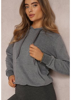 Ciemnoszara Bluza z Kapturem Lemine ze sklepu Renee odzież w kategorii Bluzy damskie - zdjęcie 157551150