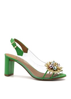 Zielone przezroczyste sandały 72F ze sklepu NESCIOR w kategorii Sandały damskie - zdjęcie 157555670