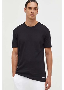 HUGO t-shirt bawełniany kolor czarny gładki ze sklepu ANSWEAR.com w kategorii T-shirty męskie - zdjęcie 157564701