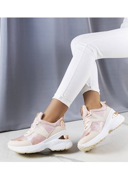 Różowe sneakersy z metalicznymi wstawkami Ruais ze sklepu gemre w kategorii Buty sportowe damskie - zdjęcie 157572643