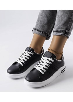 Czarne sneakersy na platformie Lanoie ze sklepu gemre w kategorii Trampki damskie - zdjęcie 157574273