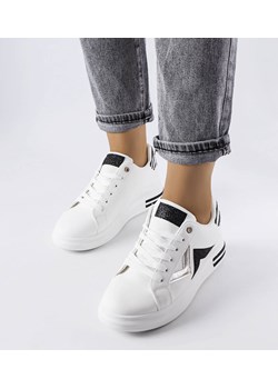 Biało-czarne sneakersy na platformie Monty ze sklepu gemre w kategorii Trampki damskie - zdjęcie 157575322