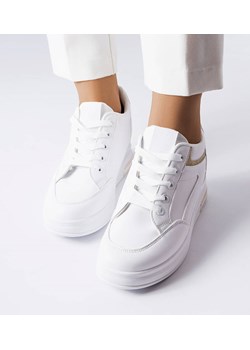 Białe sneakersy z brokatowymi wstawkami Bonevil ze sklepu gemre w kategorii Buty sportowe damskie - zdjęcie 157578793