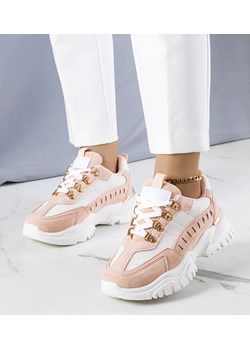 Biało-różowe sneakersy Mindy ze sklepu gemre w kategorii Buty sportowe damskie - zdjęcie 157579610