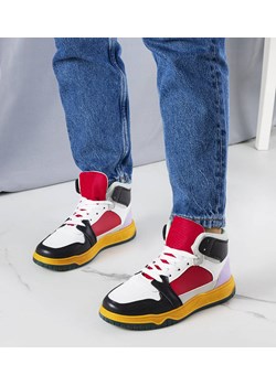 Czarno-czerwone sneakersy za kostkę Elizabeth ze sklepu gemre w kategorii Buty sportowe damskie - zdjęcie 157580672