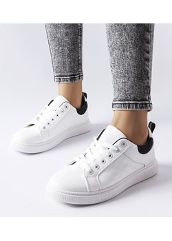 Biało-czarne sneakersy z tłoczeniem Dreux ze sklepu gemre w kategorii Trampki damskie - zdjęcie 157580803