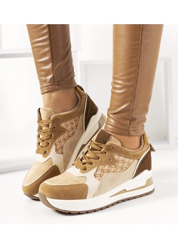 Brązowe sneakersy damskie buty sportowe Eryn ze sklepu gemre w kategorii Buty sportowe damskie - zdjęcie 157582743