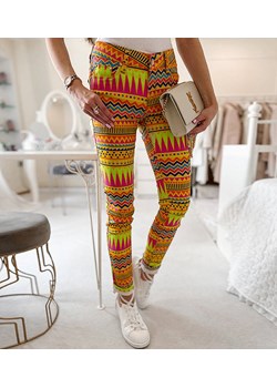 Wielokolorowe wzorzyste spodnie Briard ze sklepu gemre w kategorii Spodnie damskie - zdjęcie 157583672