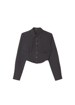Cropp - Czarna koszula crop - czarny ze sklepu Cropp w kategorii Koszule damskie - zdjęcie 157587421