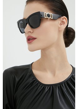 Versace okulary przeciwsłoneczne damskie kolor czarny ze sklepu ANSWEAR.com w kategorii Okulary przeciwsłoneczne damskie - zdjęcie 157587974