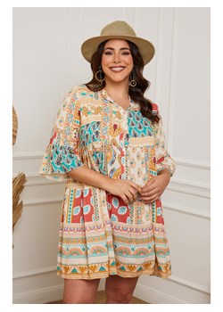 Plus Size Company Sukienka &quot;Suli&quot; w kolorze beżowym ze sklepu Limango Polska w kategorii Sukienki - zdjęcie 157590212