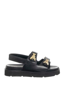 Patrizia Pepe Skórzane sandały w kolorze czarnym ze sklepu Limango Polska w kategorii Sandały damskie - zdjęcie 157590513
