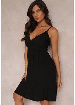 Czarna Rozkloszowana Sukienka Bawełniana na Ramiączkach Billil ze sklepu Renee odzież w kategorii Sukienki - zdjęcie 157593004