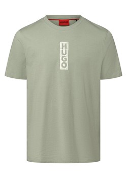 HUGO T-shirt męski Mężczyźni Bawełna seledynowy nadruk ze sklepu vangraaf w kategorii T-shirty męskie - zdjęcie 157595863