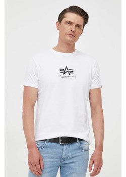 Alpha Industries t-shirt bawełniany kolor biały z nadrukiem 118533.09-White ze sklepu ANSWEAR.com w kategorii T-shirty męskie - zdjęcie 157596811
