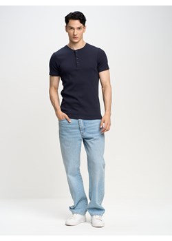 Koszulka męska z prążkowanej dzianiny Basicag 403 ze sklepu Big Star w kategorii T-shirty męskie - zdjęcie 157602563