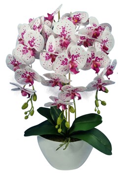 Różowo biały storczyk orchidea- sztuczne kwiaty 60 cm 3pgof ze sklepu Pantofelek24.pl w kategorii Dekoracje - zdjęcie 157607774