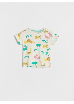Reserved - T-shirt z nadrukiem all over - Kremowy ze sklepu Reserved w kategorii Odzież dla niemowląt - zdjęcie 157611194