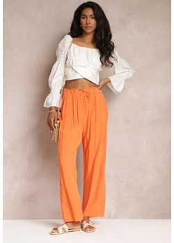 Pomarańczowe Spodnie Karrill ze sklepu Renee odzież w kategorii Spodnie damskie - zdjęcie 157611850
