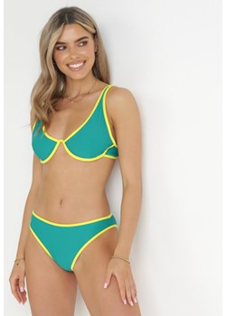 Zielone Bikini z Kontrastowymi Lamówkami Libenta ze sklepu Born2be Odzież w kategorii Stroje kąpielowe - zdjęcie 157612251