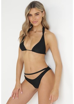 Czarne Bikini Wiązane na Szyi i Plecach Namber ze sklepu Born2be Odzież w kategorii Stroje kąpielowe - zdjęcie 157612321