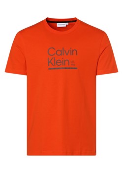 Calvin Klein T-shirt męski Mężczyźni Bawełna pomarańczowy nadruk ze sklepu vangraaf w kategorii T-shirty męskie - zdjęcie 157615524
