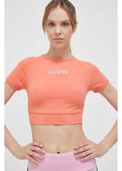 Guess t-shirt ALINE damski kolor pomarańczowy V3RP16 KABR0 ze sklepu ANSWEAR.com w kategorii Bluzki damskie - zdjęcie 157616270