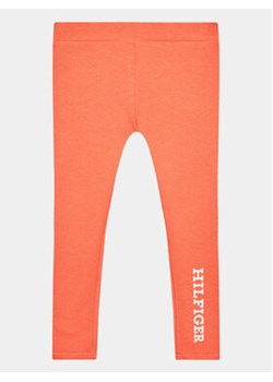 Tommy Hilfiger Legginsy KG0KG07410 Pomarańczowy Slim Fit ze sklepu MODIVO w kategorii Spodnie dziewczęce - zdjęcie 157619652