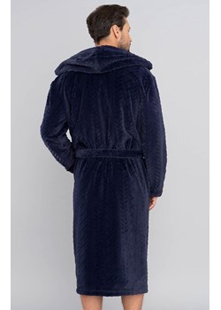 Ciepły szlafrok męski z długim rękawem granatowy Zygmunt, Kolor granatowy, Rozmiar M, Italian Fashion ze sklepu Primodo w kategorii Szlafroki męskie - zdjęcie 157619931