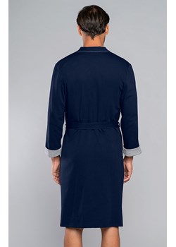 Granatowy szlafrok męski z długim rękawem Gabriel, Kolor granatowo-szary, Rozmiar M, Italian Fashion ze sklepu Primodo w kategorii Szlafroki męskie - zdjęcie 157619960