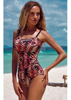 Wzorzysty jednoczęściowy kostium kąpielowy Lusaca 2309, Kolor czerwony-wzór, Rozmiar 38, Novella ze sklepu Primodo w kategorii Stroje kąpielowe - zdjęcie 157620253