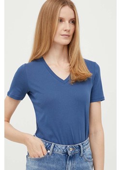 United Colors of Benetton t-shirt bawełniany kolor niebieski ze sklepu ANSWEAR.com w kategorii Bluzki damskie - zdjęcie 157622522