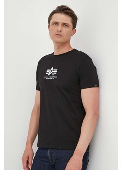 Alpha Industries t-shirt bawełniany kolor czarny z nadrukiem 118533.03-Black ze sklepu ANSWEAR.com w kategorii T-shirty męskie - zdjęcie 157622704
