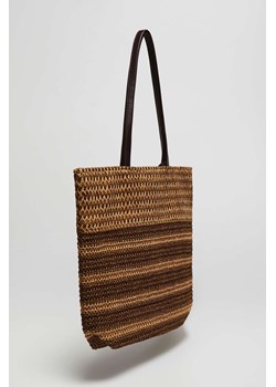 Pleciona torba na ramię brązowa ze sklepu Moodo.pl w kategorii Torby Shopper bag - zdjęcie 157625803