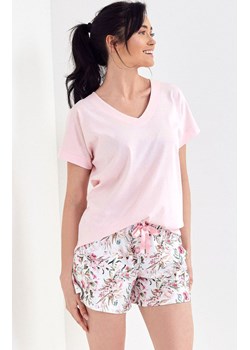 Piżama damska na krótki rękaw i krótkie nogawki 168, Kolor różowy-wzór, Rozmiar S, Cana ze sklepu Intymna w kategorii Piżamy damskie - zdjęcie 157631282