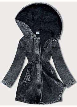 Luźna jeansowa damska kurtka denim czarna (POP7065-K) ze sklepu goodlookin.pl w kategorii Kurtki damskie - zdjęcie 157633073