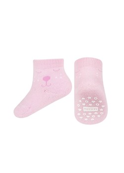 Skarpetki niemowlęce różowe SOXO buźki ze sklepu Sklep SOXO w kategorii Skarpetki dziecięce - zdjęcie 157633674