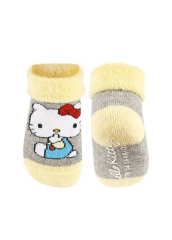 Skarpetki niemowlęce żółte SOXO Hello Kitty z ABS ze sklepu Sklep SOXO w kategorii Skarpetki dziecięce - zdjęcie 157634050