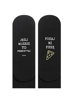 Skarpetki długie męskie czarne SOXO z wesołymi napisami | dobry pomysł na upominek dla mężczyzny ze sklepu Sklep SOXO w kategorii Skarpetki męskie - zdjęcie 157634082