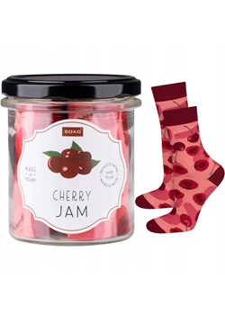 Skarpetki damskie różowe SOXO cherry jam w słoiku ze sklepu Sklep SOXO w kategorii Skarpetki damskie - zdjęcie 157634152