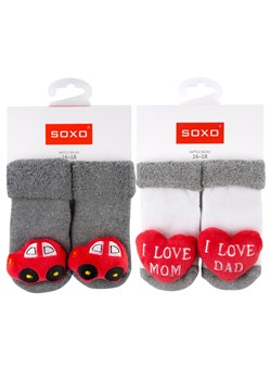 Set 2x Skarpetki niemowlęce kolorowe SOXO z grzechotką ze sklepu Sklep SOXO w kategorii Skarpetki dziecięce - zdjęcie 157634201