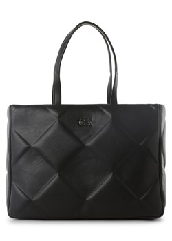 Calvin Klein Damska torba shopper Kobiety Sztuczna skóra czarny wypukły wzór tkaniny ze sklepu vangraaf w kategorii Torby Shopper bag - zdjęcie 157635230